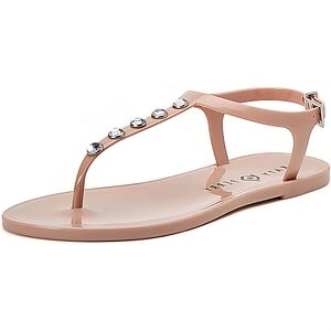 NWOB Katy Perry Collection The Geli Stud-Diamond T-strap Jelly Sandals Size 10